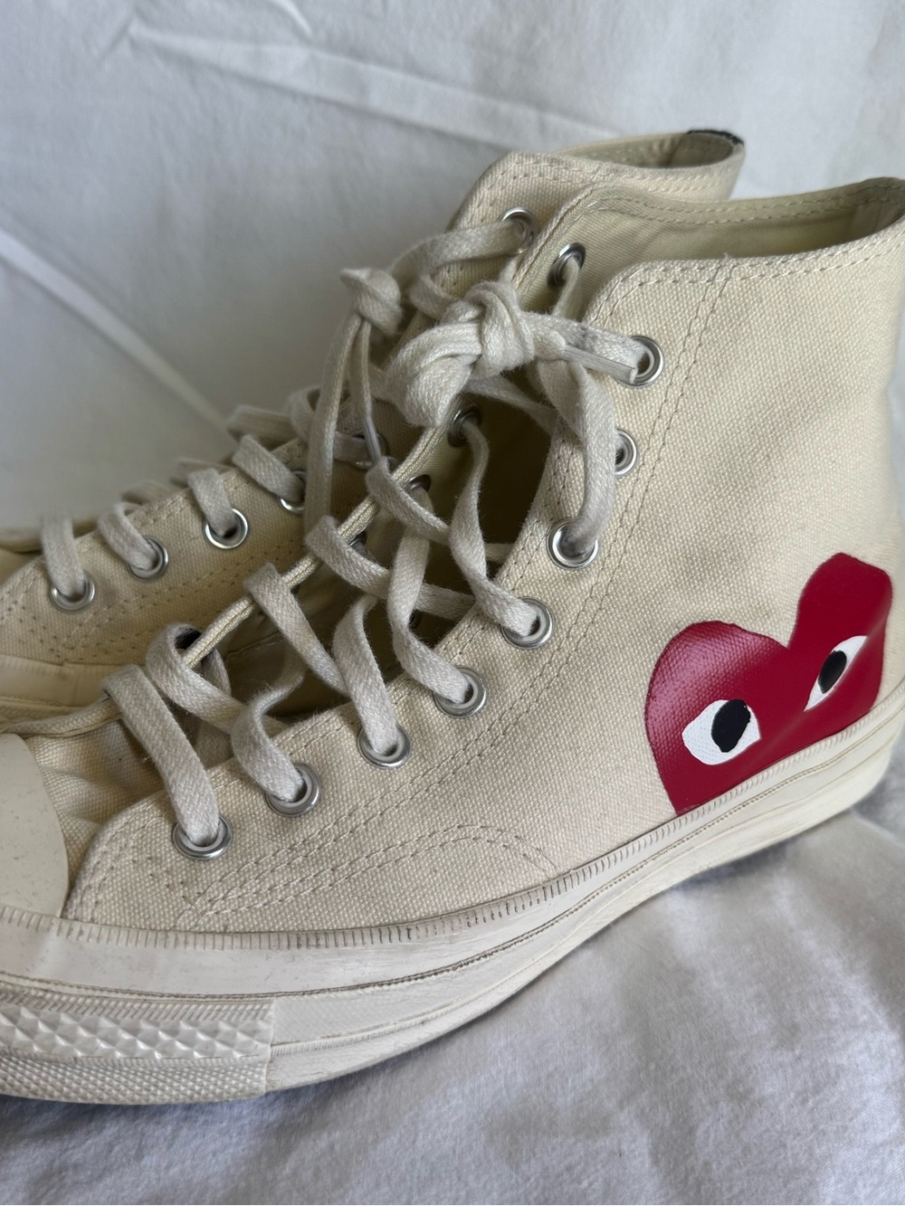 CDG Converse Off-White High-Top Sneakers